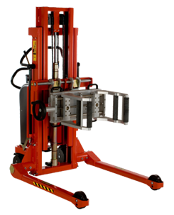 樂(lè)吉騰卷夾堆高車(chē),用卷夾抓取，抬升和翻轉(zhuǎn)卷軸